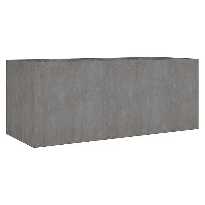 Furnicato Hochbeet - 80 x 200 x 80 cm, Stahl, Braun - Ein langer, rechteckiger grauer Beton-Pflanzkübel für den Innen- oder Außenbereich.