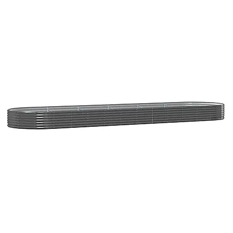 Furnicato Hochbeet oval, verzinkter Stahl, Anthrazit, 523x140x36 cm