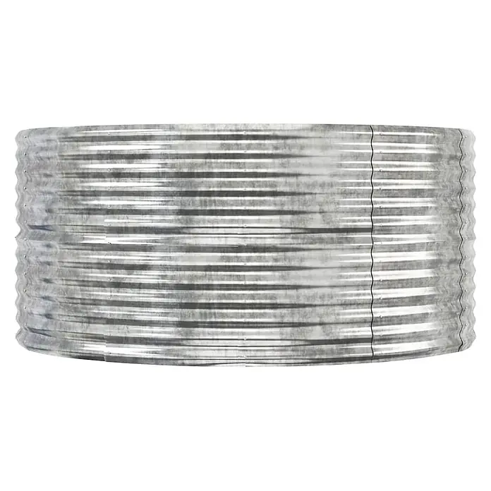 Furnicato Hochbeet - 447 x 447 x 68 cm, Stahl, Silber - Silberner Ring aus gewelltem, verzinktem Stahl für Hochbeete oder Pflanzgefäße.