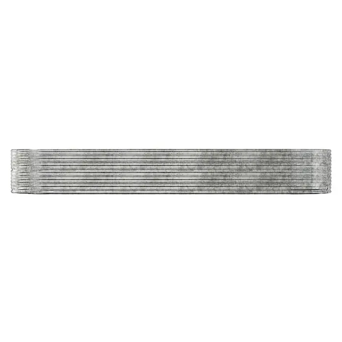 Furnicato Hochbeet - 447 x 447 x 68 cm, Stahl, Silber - Stapel dünner, metallisch grauer Bleche, möglicherweise Aluminium-Shims.