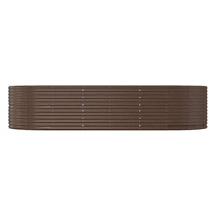 Furnicato Hochbeet - 291 x 140 x 68 cm, Stahl, Braun - Langer brauner Wellblech-Hochbeet.