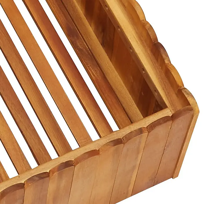 Furnicato Hochbeet - 50 x 50 x 25 cm, Holz, Braun - Brauner Holzlattenrost mit dekorativen Wellenkanten.
