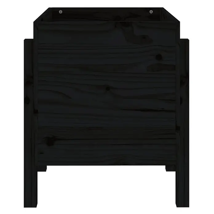 Furnicato Hochbeet - 50 x 62 x 57 cm, Holz, Schwarze Kiefer - Dunkel gebeiztes Holz-Pflanzgefäß für den Garten.