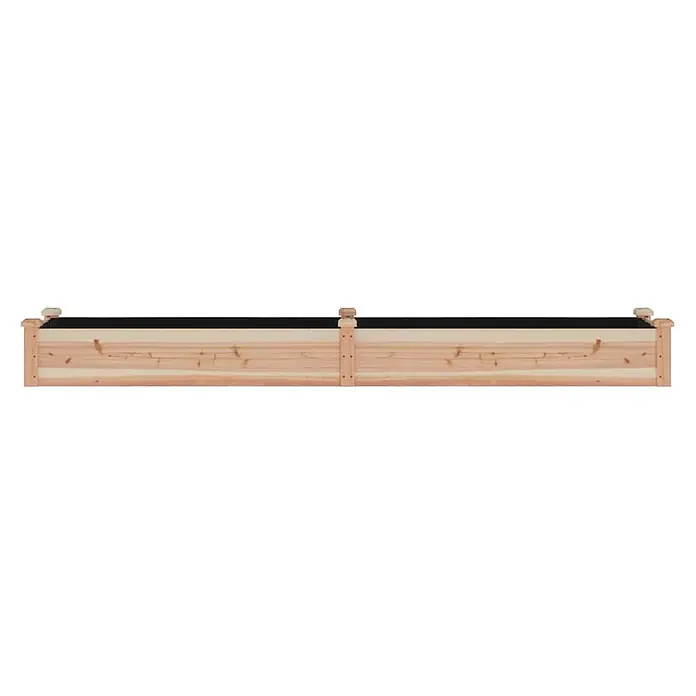 Furnicato Hochbeet - 240 x 45 x 25 cm, Holz, Natur - Langes hölzernes Hochbeet mit schwarzer Innenverkleidung. Natürliche helle Holzoberfläche.