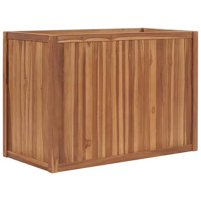 Furnicato Hochbeet - 100 x 50 x 70 cm, Holz, Braun - Rechteckiger Pflanzkasten aus Teakholz.
