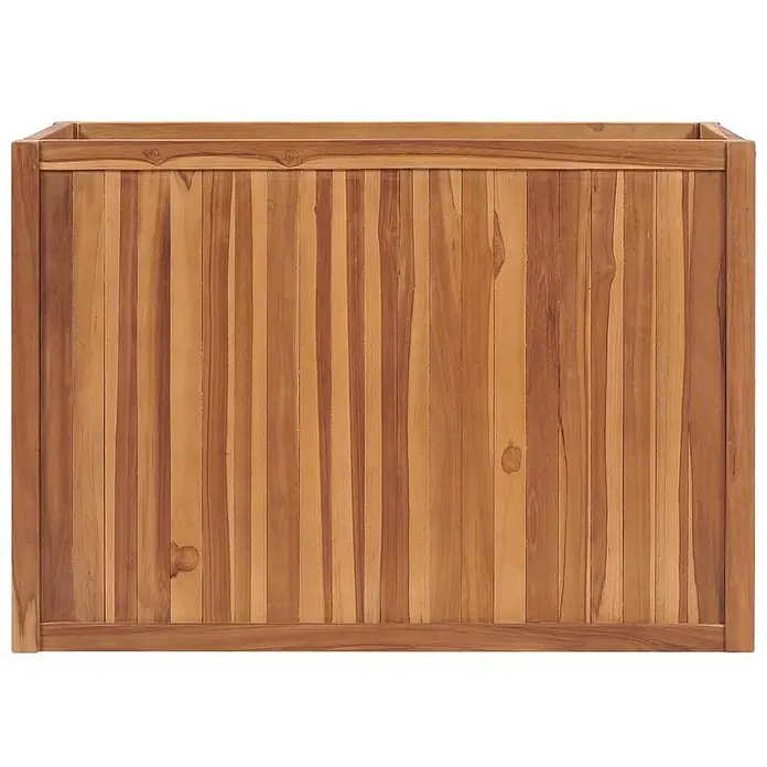 Furnicato Hochbeet - 100 x 50 x 70 cm, Holz, Braun - Rechteckiger hölzerner Blumenkübel aus vertikalen Teakholzlatten.