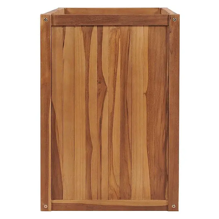 Furnicato Hochbeet - 100 x 50 x 70 cm, Holz, Braun - Rechteckiger Pflanzkübel aus hellbraunem Lattenholz mit dunklerem Holzrahmen und sichtbaren Schrauben.