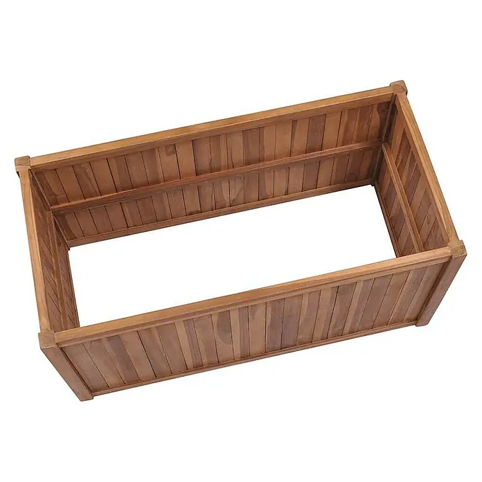 Furnicato Hochbeet - 100 x 50 x 70 cm, Holz, Braun - Rechteckiger brauner Pflanzkasten aus Holz, oben und unten offen.