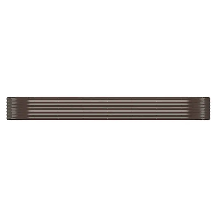 Furnicato Hochbeet - 322 x 100 x 36 cm, Stahl, Braun - Dunkelbraunes Wellblechpaneel mit hellgrauen Rippen.