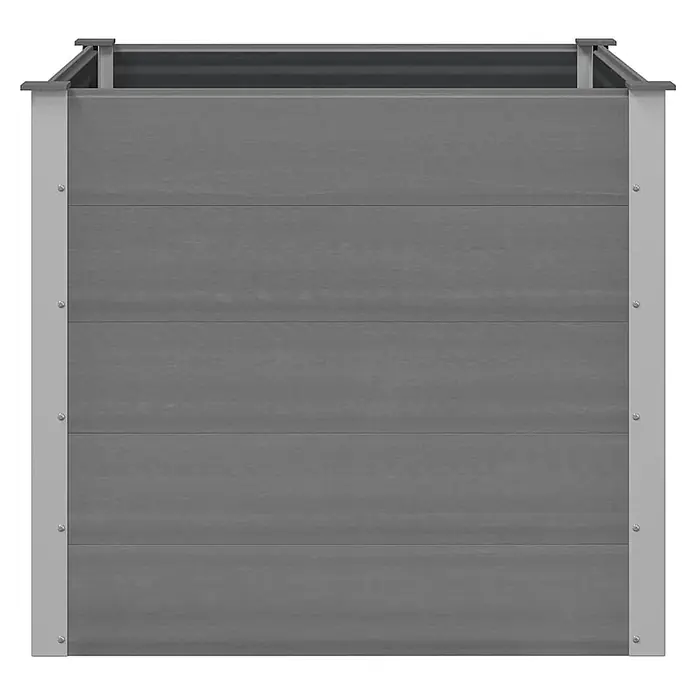 Furnicato Hochbeet - 100 x 100 x 91 cm, Verbundwerkstoff, Grau - Graues Hochbeet aus Verbundwerkstoff mit hellem Metallrahmen.