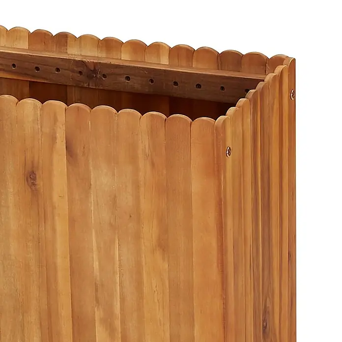 Furnicato Hochbeet - 150 x 30 x 50 cm, Holz, Braun - Heller, holzvertäfelter Pflanzkasten-Eckabschnitt mit wellenförmiger Kante.