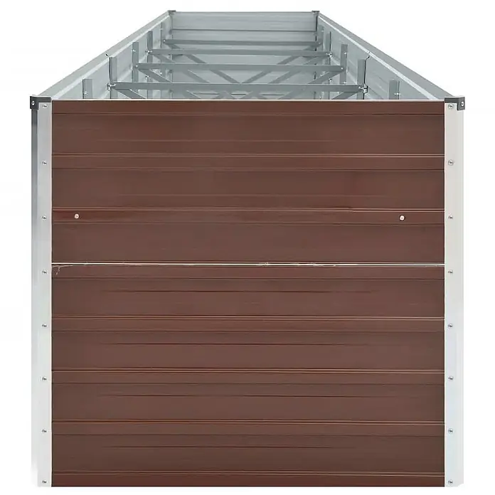 Furnicato Hochbeet - 480 x 80 x 77 cm, Stahl, Braun - Braunes Metall-Hochbeet mit interner Stützstruktur.