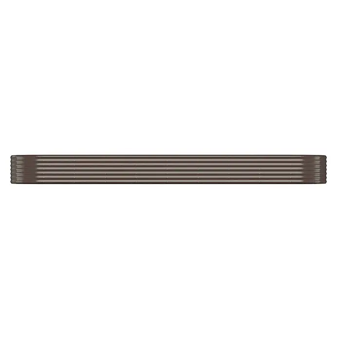 Furnicato Hochbeet - 396 x 100 x 36 cm, Stahl, Braun - Ordentlich gestapelte braune Wellplatten.