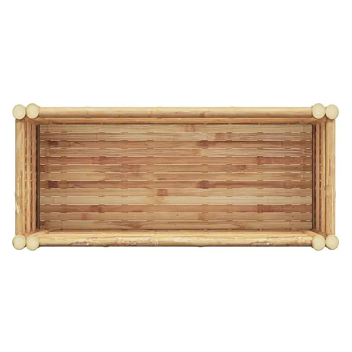 Furnicato Hochbeet - 70 x 35 x 70 cm, Naturmaterialien, Braun - Rechteckige Natur-Bambusmatte, gerahmt von dicken Bambusstangen.