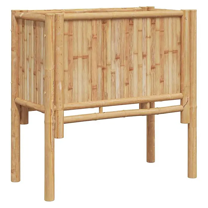Furnicato Hochbeet - 70 x 35 x 70 cm, Naturmaterialien, Braun - Pflanzkasten aus natürlichem Bambus mit rechteckiger Form und vier Beinen.