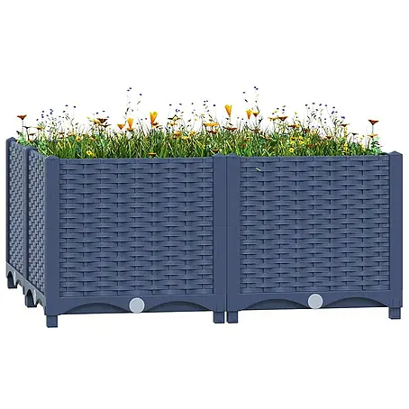 Furnicato  Hochbeet Polypropylen Blaugrau