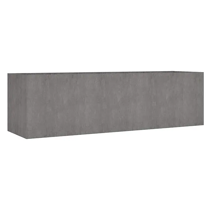 Furnicato Hochbeet - 280 x 80 x 80 cm, Stahl, Braun - Rechteckiger Pflanzkübel aus grauem Faserzement.
