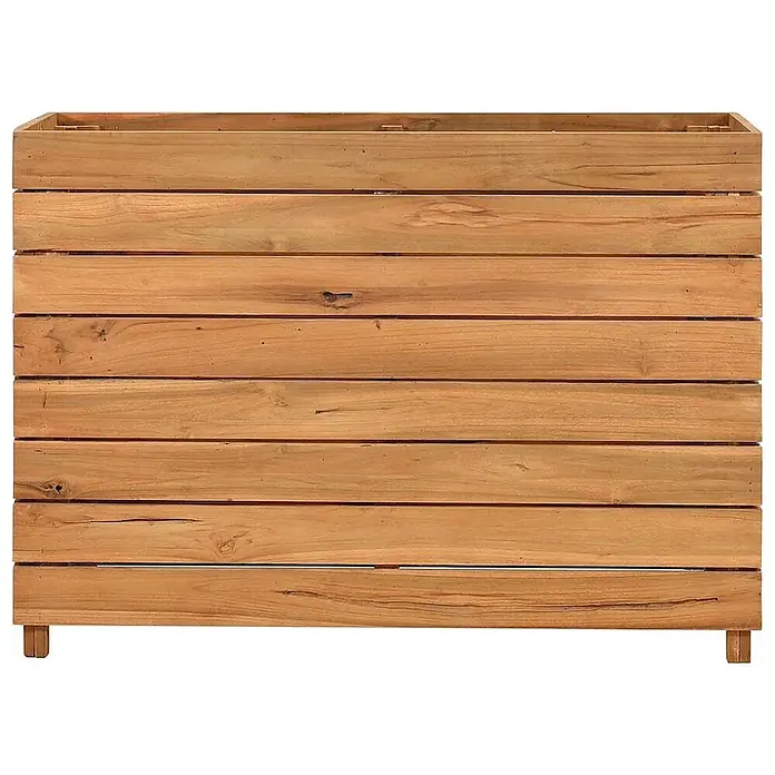 Furnicato Hochbeet - 40 x 100 x 72 cm, Holz, Braun - Hölzerner Pflanzkasten mit horizontalen Latten und kurzen Füßen.