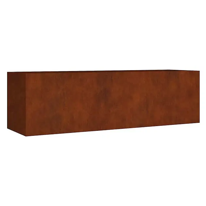 Furnicato Hochbeet - 280 x 80 x 80 cm, Stahl, Braun - Langes rechteckiges Pflanzgefäß aus Cortenstahl mit Rost-Finish.