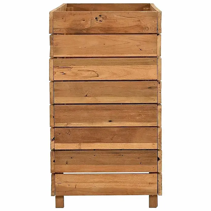 Furnicato Hochbeet - 40 x 100 x 72 cm, Holz, Braun - Rechteckiger Pflanzkübel aus hellbraunen Holzlatten mit rustikalem Finish.
