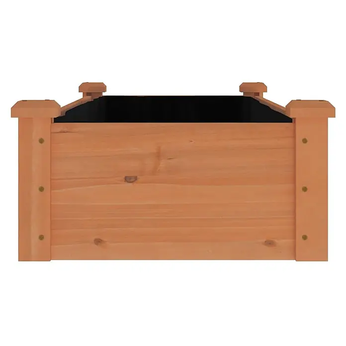 Furnicato Hochbeet - 120 x 45 x 25 cm, Holz, Braun - Hölzerner Blumenkasten in Naturholzoptik mit schwarzem Inneneinsatz.