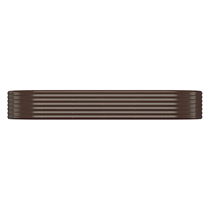 Furnicato Hochbeet - 249 x 100 x 36 cm, Stahl, Braun - Brauner, rechteckiger Schokoriegel mit horizontalen Segmenten.