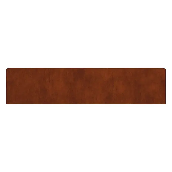 Furnicato Hochbeet - 360 x 40 x 80 cm, Stahl, Braun - Rechteckige, rotbraune Rostmetallplatte mit schrägen oberen Ecken.