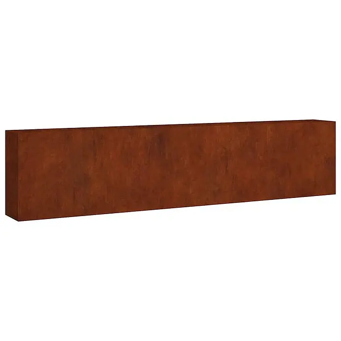 Furnicato Hochbeet - 360 x 40 x 80 cm, Stahl, Braun - Langes rechteckiges Pflanzgefäß aus rostbraunem Metall.