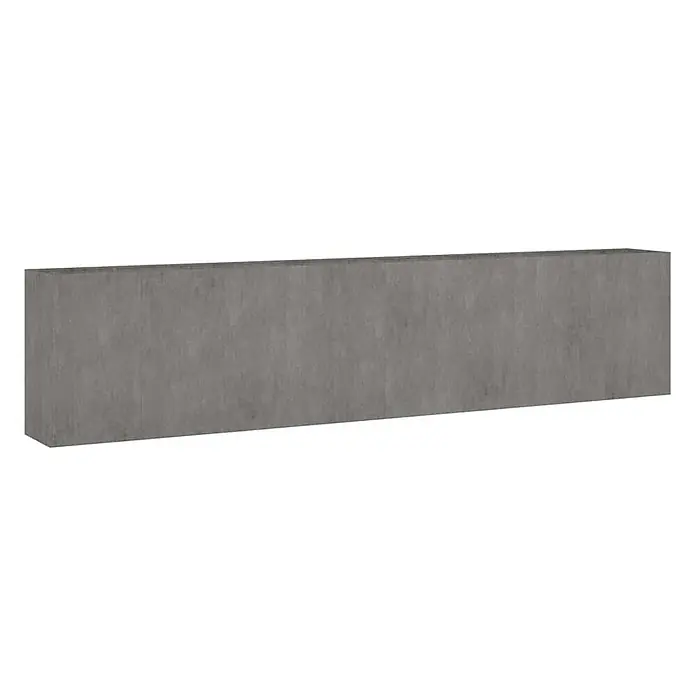 Furnicato Hochbeet - 360 x 40 x 80 cm, Stahl, Braun - Langer rechteckiger Pflanzkübel aus grauem Beton.