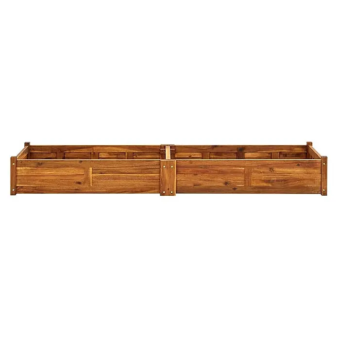 Furnicato Hochbeet - 200 x 50 x 25 cm, Holz, Braun - Langes, rechteckiges Hochbeet aus braunem Holz.