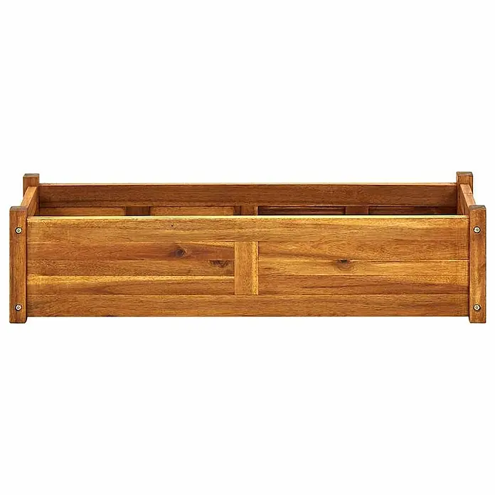 Furnicato Hochbeet Akazienholz geölt - 100 x 30 x 25 cm, Holz, Braun - Rechteckiger Pflanzkasten aus Massivholz in natürlichem Braun.
