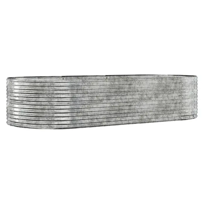 Furnicato Hochbeet - 291 x 140 x 68 cm, Stahl, Silber - Längliches Hochbeet aus gewelltem verzinktem Stahl.