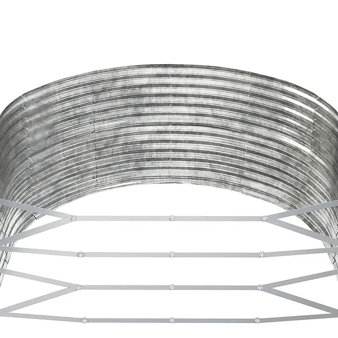 Furnicato Hochbeet - 291 x 140 x 68 cm, Stahl, Silber - Halbrunder Lichtschacht aus gewelltem verzinktem Stahl mit Metallleiter.