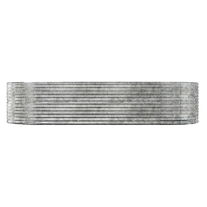 Furnicato Hochbeet - 291 x 140 x 68 cm, Stahl, Silber - Gestapeltes Wellblechband mit texturierter, metallisch grauer Oberfläche.