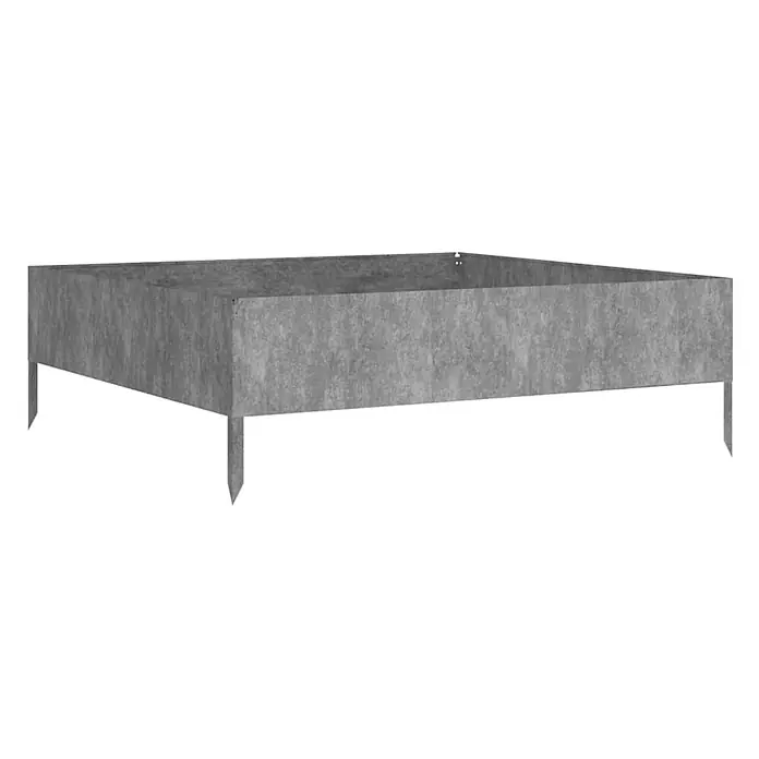 Furnicato Hochbeet - 100 x 100 x 33,5 cm, Stahl, Witterungsbeständiger Stahl/Braun - Rechteckiges, graues Hochbeet aus strukturiertem Metall mit spitzen Erdspießen.