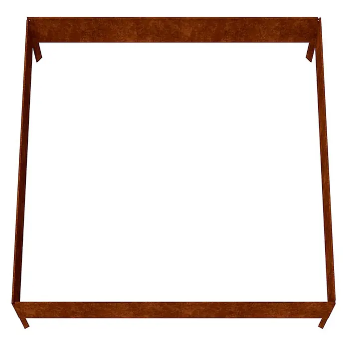 Furnicato Hochbeet - 100 x 100 x 33,5 cm, Stahl, Witterungsbeständiger Stahl/Braun - Rechteckiger Hochbeetrahmen aus rostbraunem Metall.