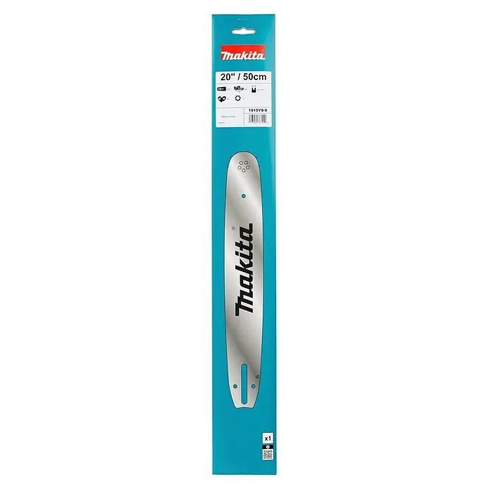 Makita Sägeschwert - Passend für: Sägeschiene mit 50 cm Länge, 1,3 mm Schienennutbreite Ketten mit 0,325"-Teilung - Makita 20"/50cm Kettensägen-Führungsschiene, silber, in blauer Verpackung.