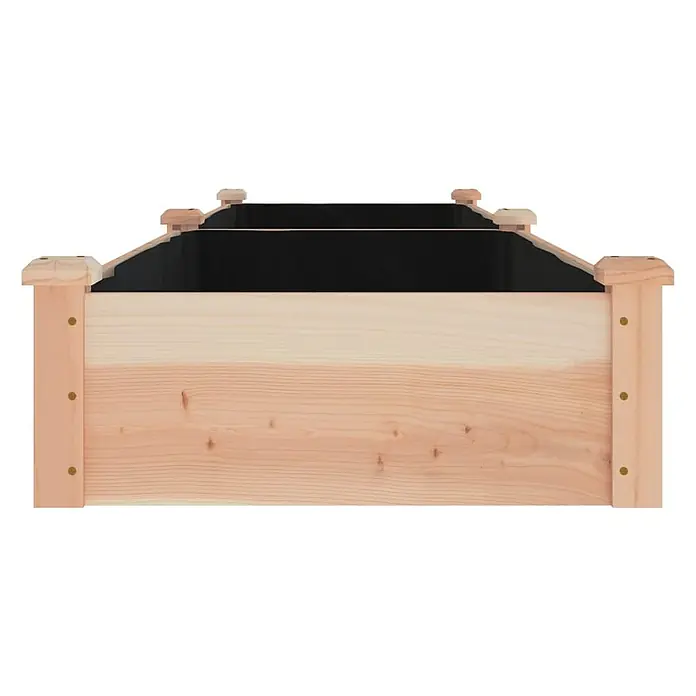 Furnicato Hochbeet - 240 x 60 x 25 cm, Holz, Natur - Hochbeet aus Naturholz mit schwarzer Schutzfolie.