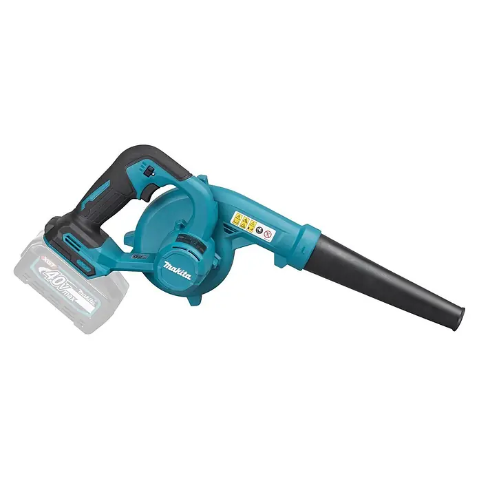Makita XGT 40V max. Akku-Gebläse UB002GZ01 - 40 V, Ohne Akku, Blasgeschwindigkeit: 99 m/s - Makita 40V XGT Akku-Laubbläser in Türkis und Schwarz mit Akku.