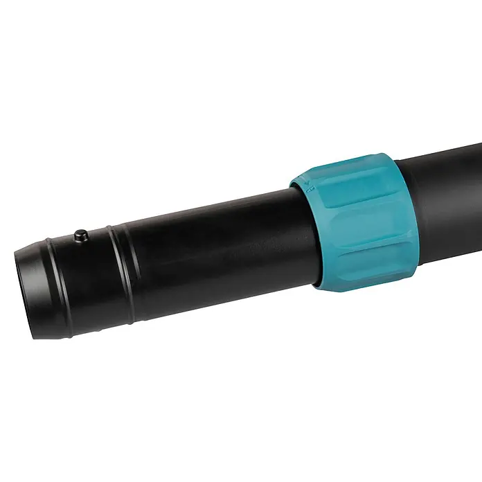 Makita XGT 40V max. Akku-Gebläse UB003GZ - 40 V, Ohne Akku, Blasgeschwindigkeit: 68 m/s - Schwarzes Rohr mit türkisem Kupplungsstück.