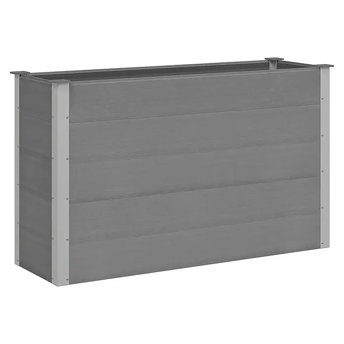 Furnicato Hochbeet - 150 x 50 x 91 cm, Verbundwerkstoff, Grau - Graues Hochbeet aus WPC mit Metallrahmen.