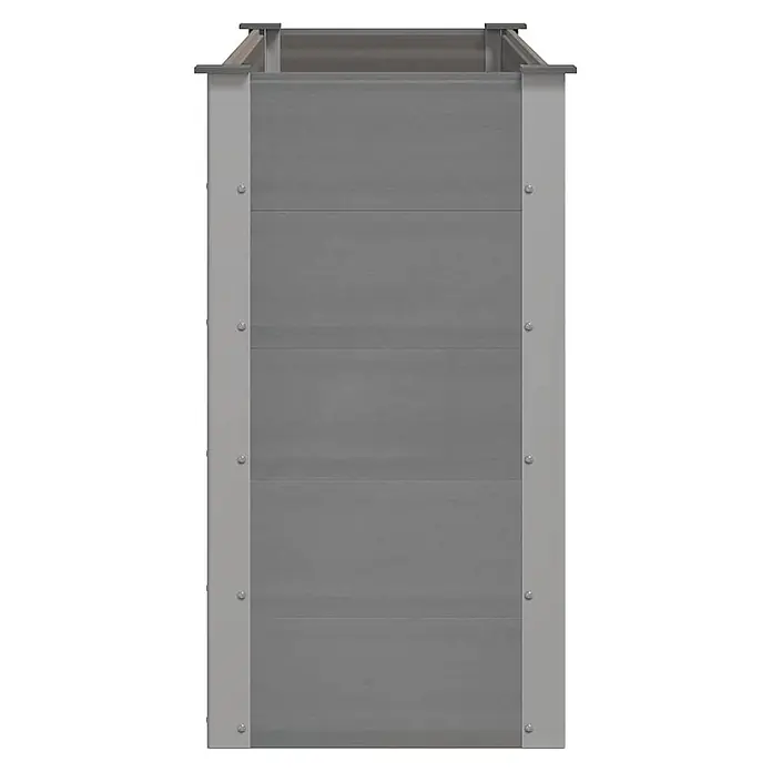 Furnicato Hochbeet - 150 x 50 x 91 cm, Verbundwerkstoff, Grau - Hohes rechteckiges Hochbeet mit grauen Verbundplatten und hellgrauem Metallrahmen.