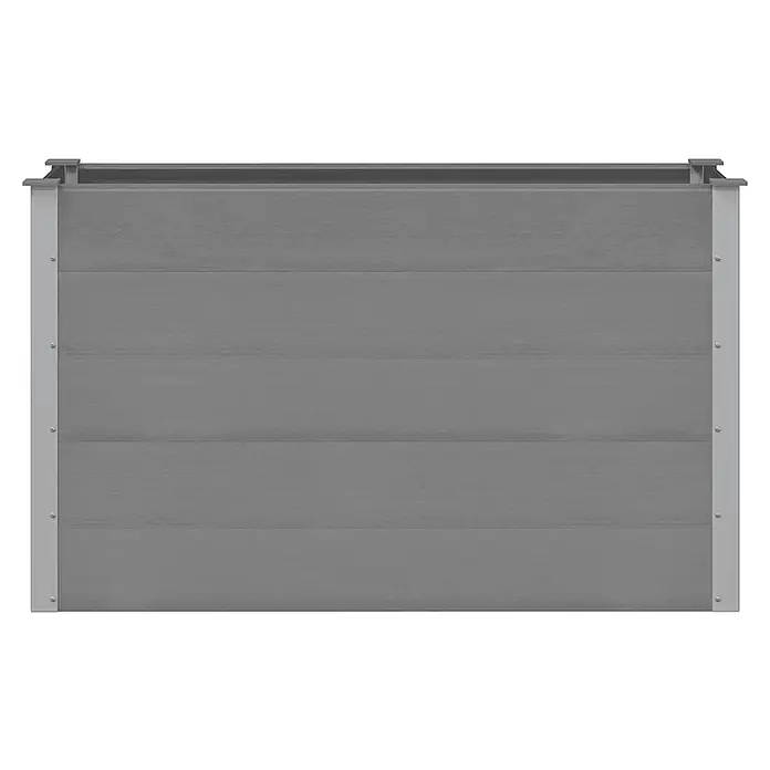 Furnicato Hochbeet - 150 x 50 x 91 cm, Verbundwerkstoff, Grau - Graues Hochbeet mit Lattenstruktur und Metalleckpfosten.