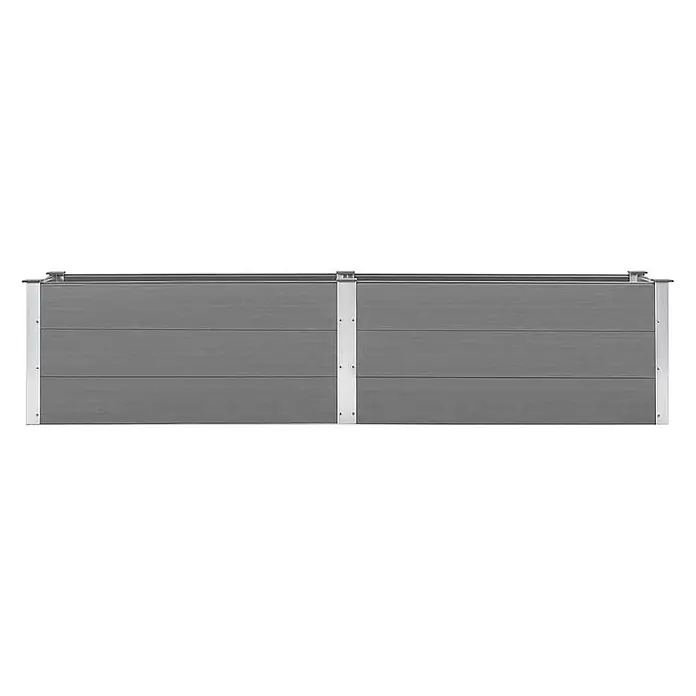 Furnicato Hochbeet - 50 x 250 x 54 cm, Verbundwerkstoff, Grau - Zweiteiliges graues Hochbeet mit horizontalen Verbundplatten und silbernem Aluminiumrahmen.