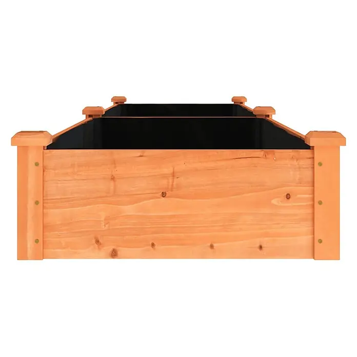 Furnicato Hochbeet - 60 x 240 x 25 cm, Holz, Braun - Hölzernes Hochbeet mit hellbrauner Oberfläche und schwarzer Innenverkleidung, ideal zum Pflanzen.