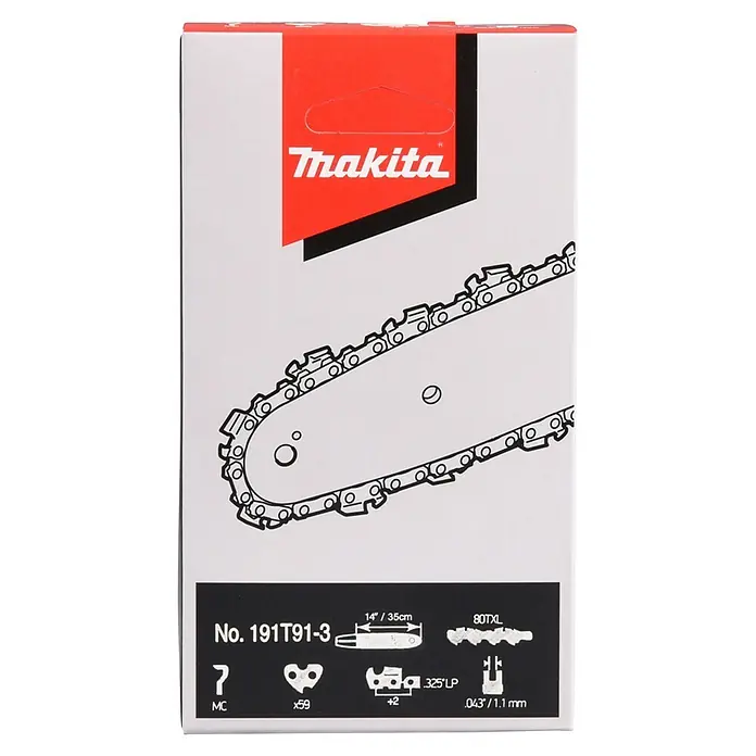 Makita Sägekette - Passend für: 80TXL Sägeschiene mit 35 cm Länge - Makita Kettensägekette für 35 cm (14 Zoll) Führungsschiene, mit .325" LP Teilung und .043" (1.1mm) Stärke.