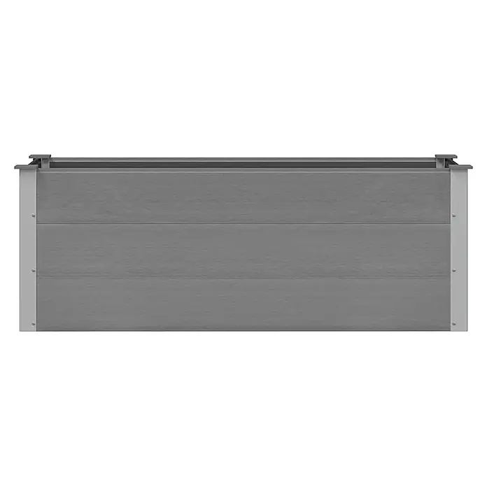 Furnicato Hochbeet - 150 x 50 x 54 cm, Verbundwerkstoff, Grau - Graues Hochbeet aus WPC-Paneelen und Metalleckpfosten.