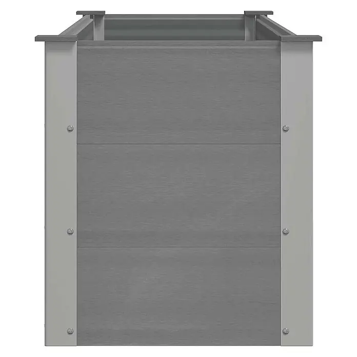 Furnicato Hochbeet - 150 x 50 x 54 cm, Verbundwerkstoff, Grau - Rechteckiges Hochbeet aus grauen Kompositplatten mit hellgrauen Metalleckpfosten.