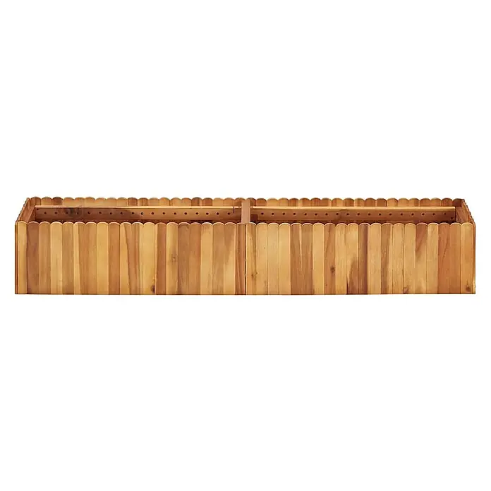 Furnicato Hochbeet - 150 x 30 x 25 cm, Holz, Braun - Länglicher, rechteckiger Pflanzkasten aus Naturholz mit Lattenwänden und gewellten Oberkanten.