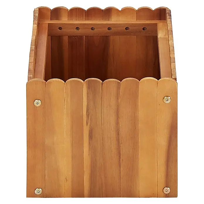 Furnicato Hochbeet - 50 x 30 x 25 cm, Holz, Braun - Hellbraune Holzkiste mit geschwungenen Kanten und sichtbaren Schrauben.